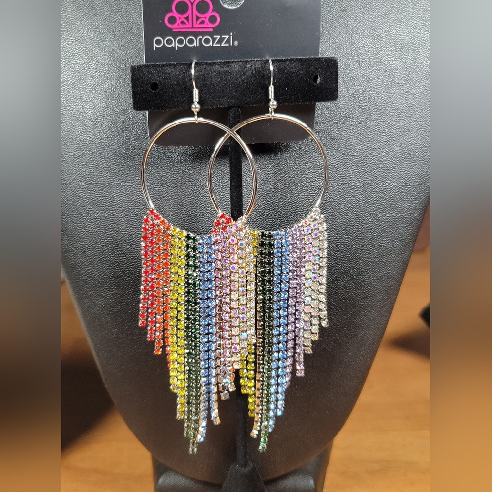 Paparazzi Vibrant Multicolor Fringe Earrings